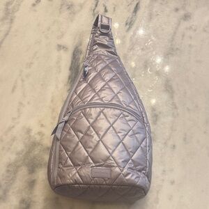 Vera Bradley lavender Metallic Quilted sling bag